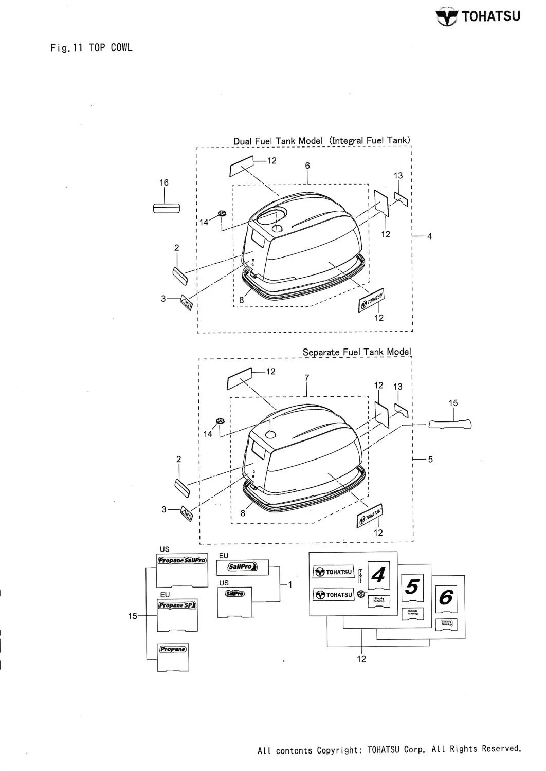 Autocollant Pour Capot Moteur Nouveau Modèle Moteur Tohatsu MFS4D 4 Autocollant Pour Capot Moteur Nouveau Modèle Moteur Tohatsu MFS4D – Image 2