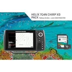 HUMMINBIRD Pack Comprenant Un HELIX 7G4N-CXDTA Et Une Carte COAST MASTER RÉSEAU Version 2D - 50/200 KHz (Grande Profondeur)