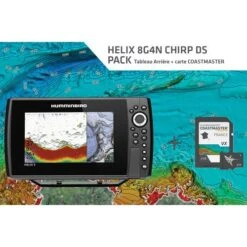 HUMMINBIRD Pack Comprenant Un HELIX 8 G4N-CDSTA Et Une Carte COAST MASTER RÉSEAU Version 2D - 140-240 KHz