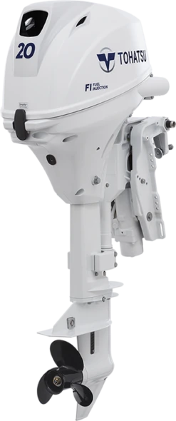 Moteur Hors-Bord 20 Cv Tohatsu Arbre Long Démarrage Electrique Commande à Distance Relevage Electrique -NautiquePro Soldes Magasin Moteur Hors Bord 20 cv Tohatsu Barre Franche Arbre Court
