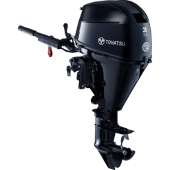 Moteur Hors-Bord 25 Cv Tohatsu Arbre Long Démarrage Manuel Barre Franche Relevage Manuel